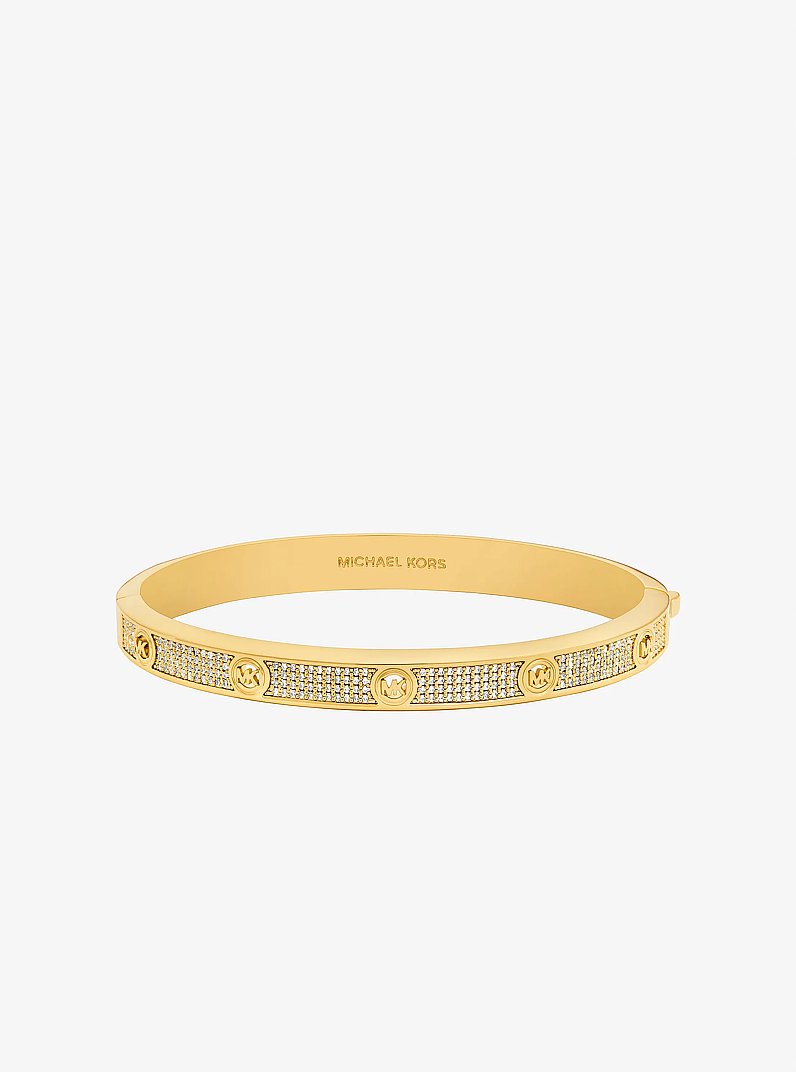 Pav&eacute; Logo Stud Bangle in GOLD | Michael Kors