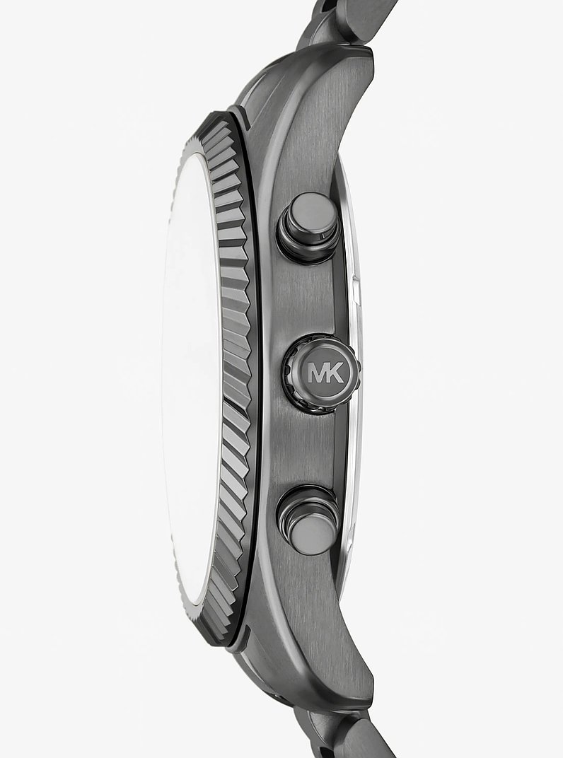 Oversized Lexington Gunmetal-Tone Watch in GUNMETAL | Michael Kors