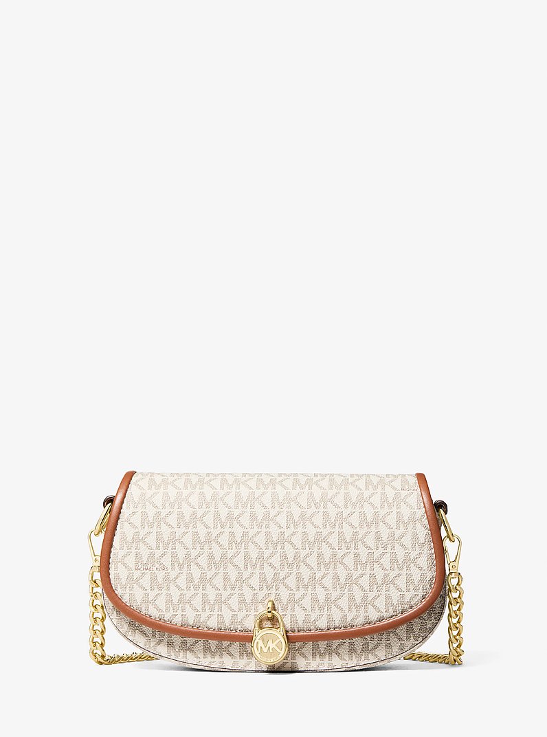 Mila Small Signature Logo Crossbody Bag in VANILLA | Michael Kors