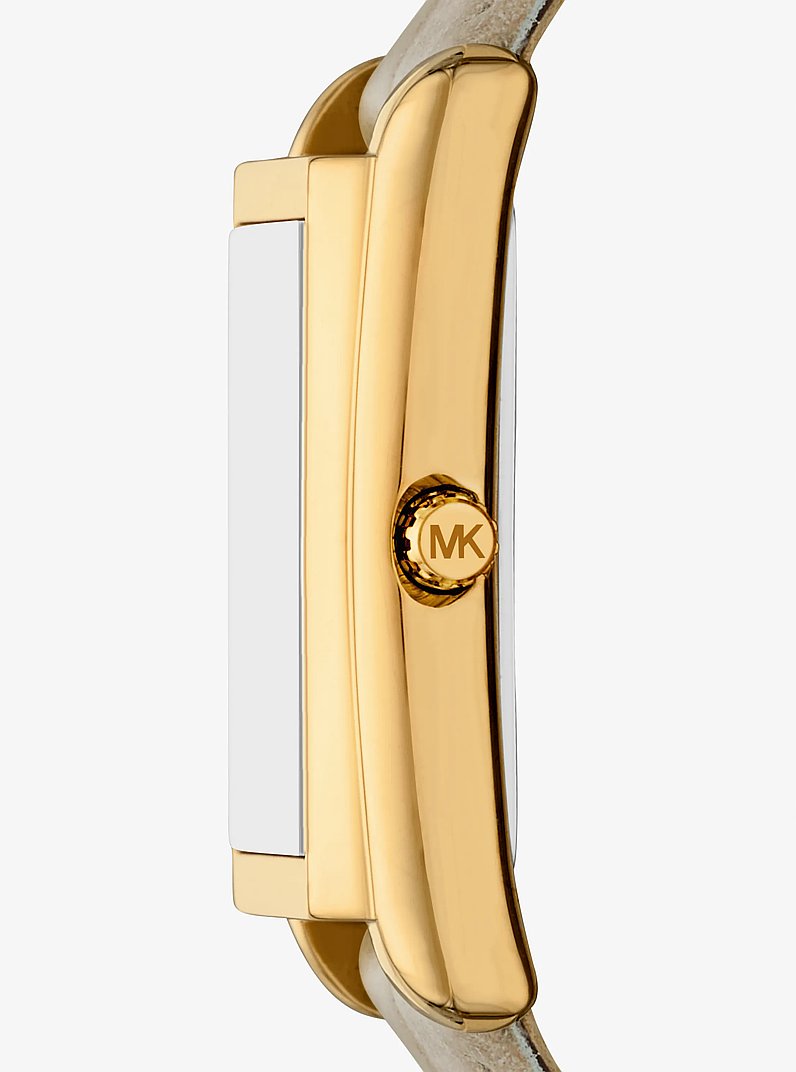 Reloj Essex en tono dorado de piel con relieve de cocodrilo in VIS&Oacute;N | Michael Kors