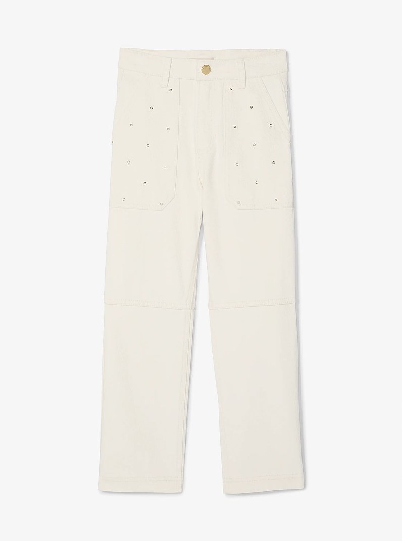Embellished Denim Jeans in OFF WHITE | Michael Kors