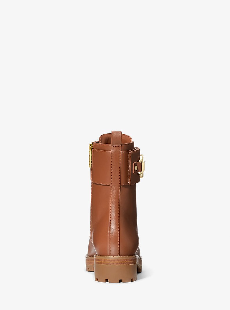 Rory Leather Combat Boot in LUGGAGE | Michael Kors