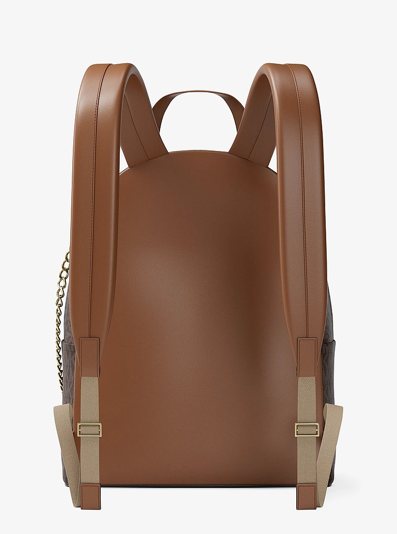 Slater Medium Signature Logo Backpack in BROWN | Michael Kors