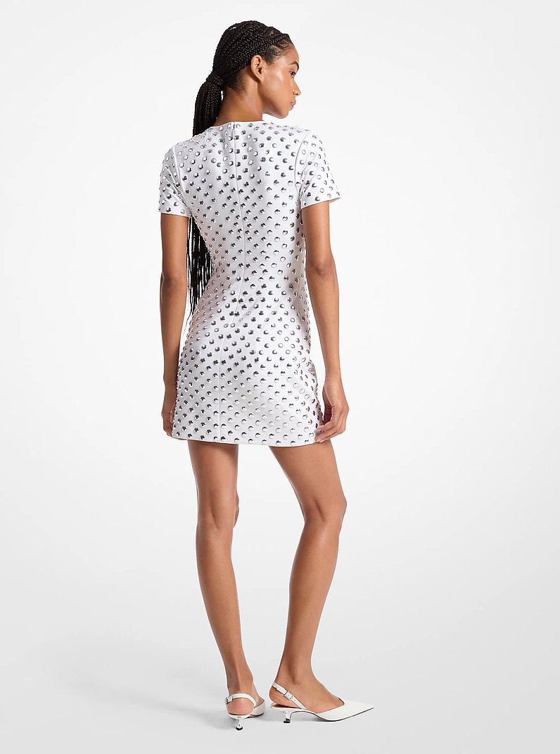 Vestido de scuba con adornos tipo lunares in BLANCO | Michael Kors