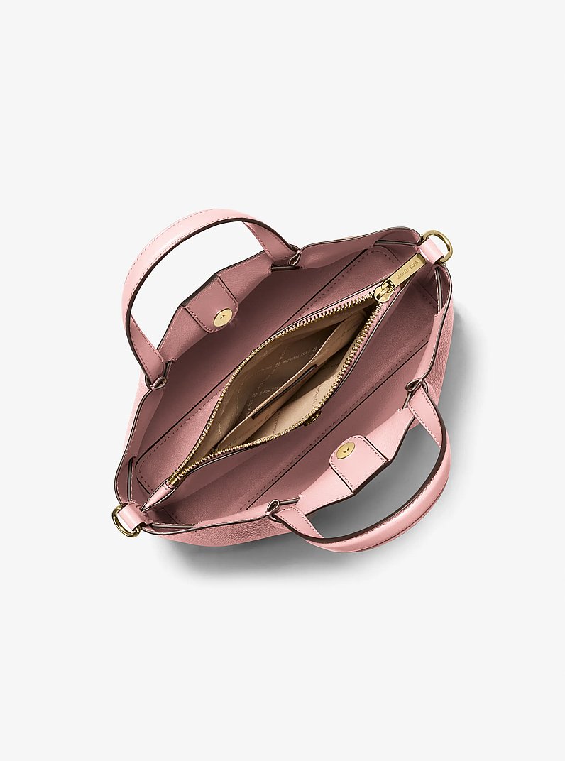Carson Small Pebbled Leather Satchel in POWDER BLUSH | Michael Kors