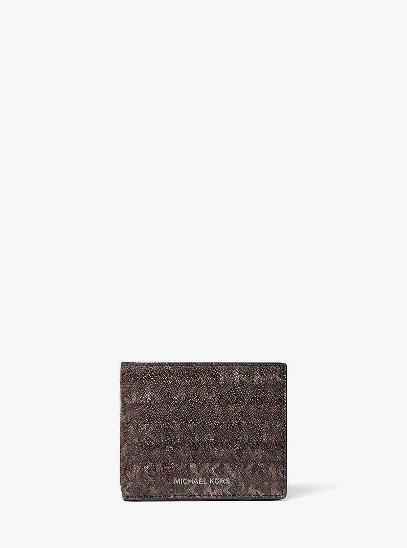 Cooper Logo Billfold Wallet With Passcase in BROWN/BLACK | Michael Kors
