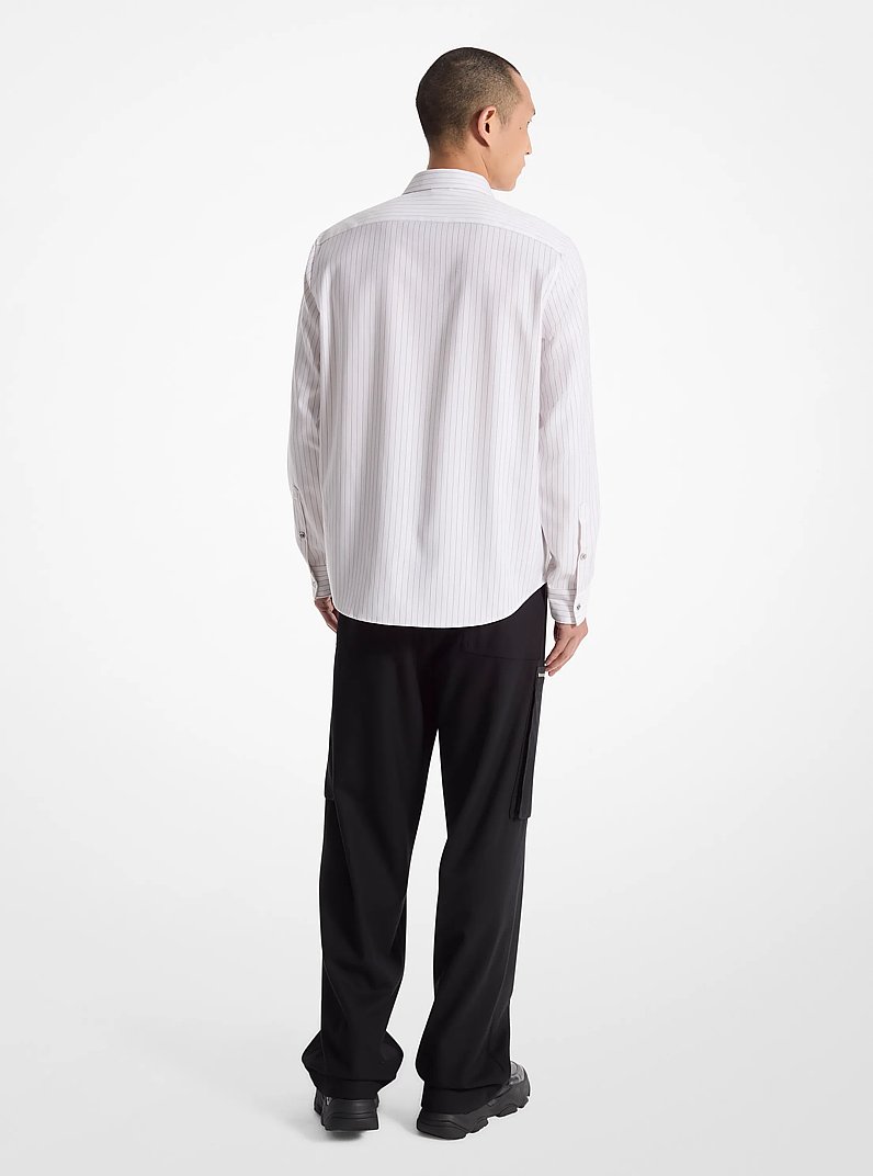 Relaxed-Fit Striped Shirt in WHITE | Michael Kors