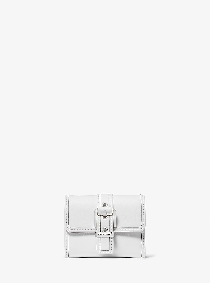 Cartera Colby peque&ntilde;a de piel con tres pliegues in BLANCO INTENSO | Michael Kors