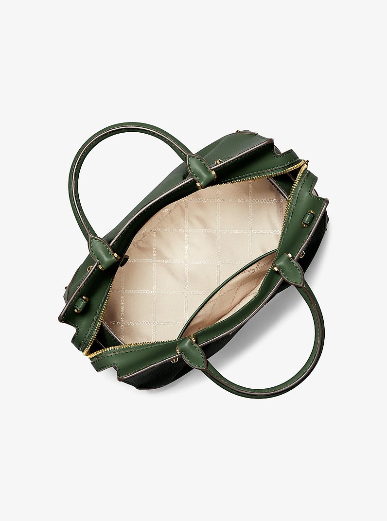Bolso satchel Enzo mediano de piel in VERDE AMAZONAS | Michael Kors