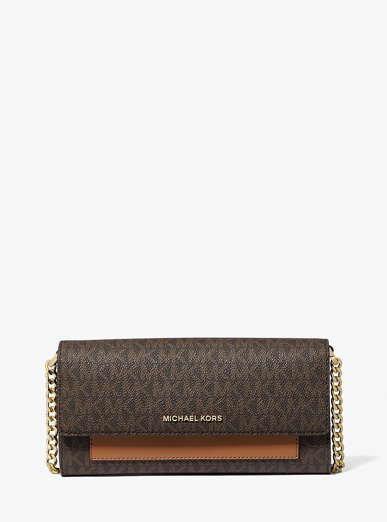 Jet Set Medium Logo 2-in-1 Convertible Crossbody Bag in BRN/ACORN | Michael Kors