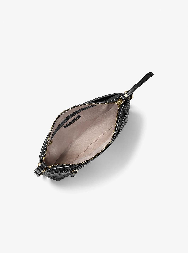 Umh&auml;ngetasche Jet Set Travel Large aus Leder mit Logopr&auml;gung in SCHWARZ | Michael Kors