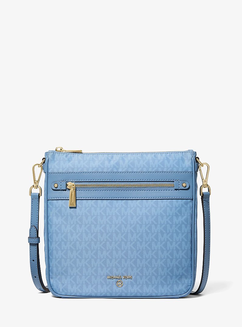 Jet Set Large Signature Logo Printed Crossbody Bag in FRENCH BLUE | Michael Kors
