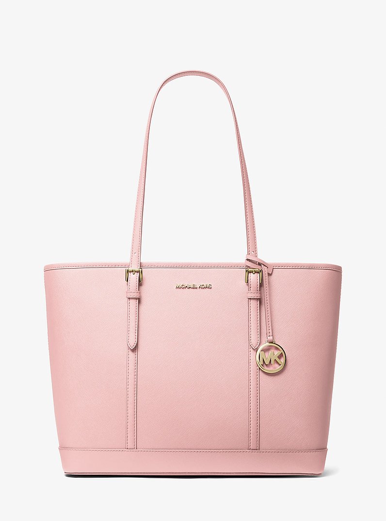 Jet Set Travel Large Saffiano Leather Tote Bag in POWDER BLUSH | Michael Kors