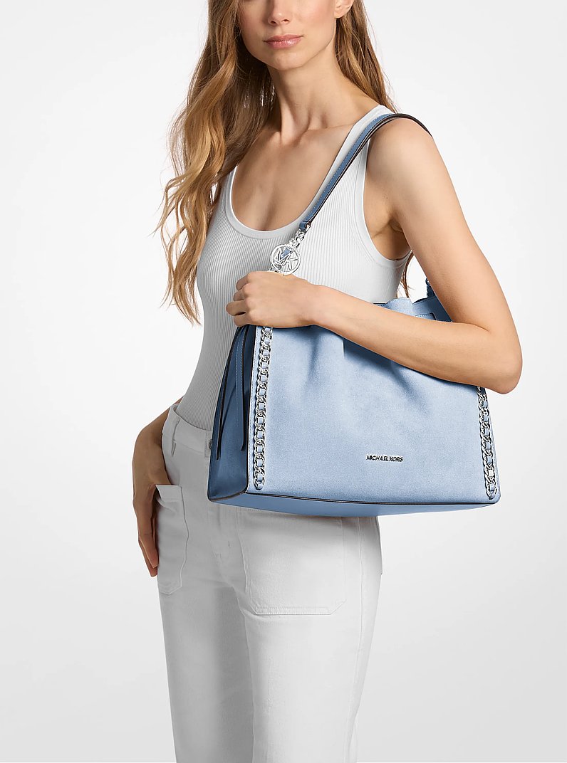 Grand sac &agrave; &eacute;paule Mina en su&egrave;de &agrave; cha&icirc;ne in OC&Eacute;AN P&Acirc;LE | Michael Kors