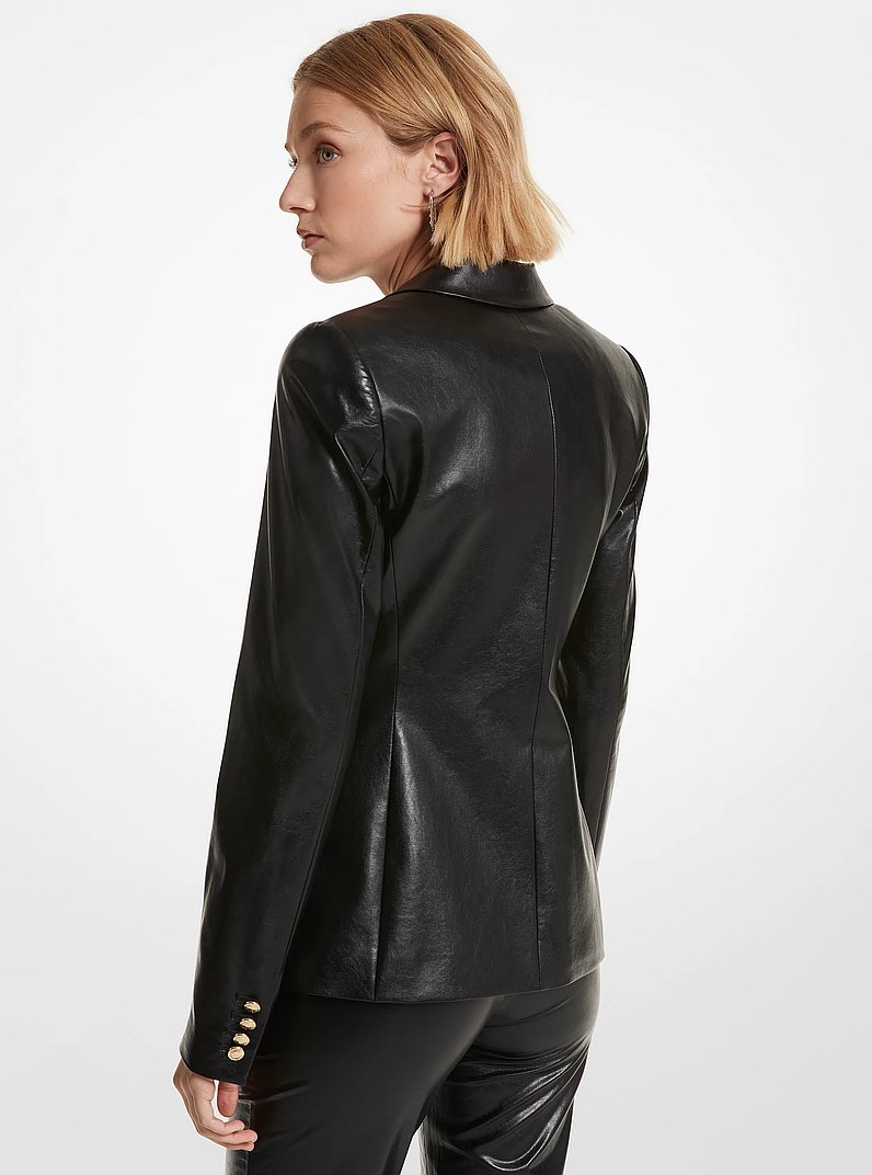 Leather Blazer in BLACK | Michael Kors