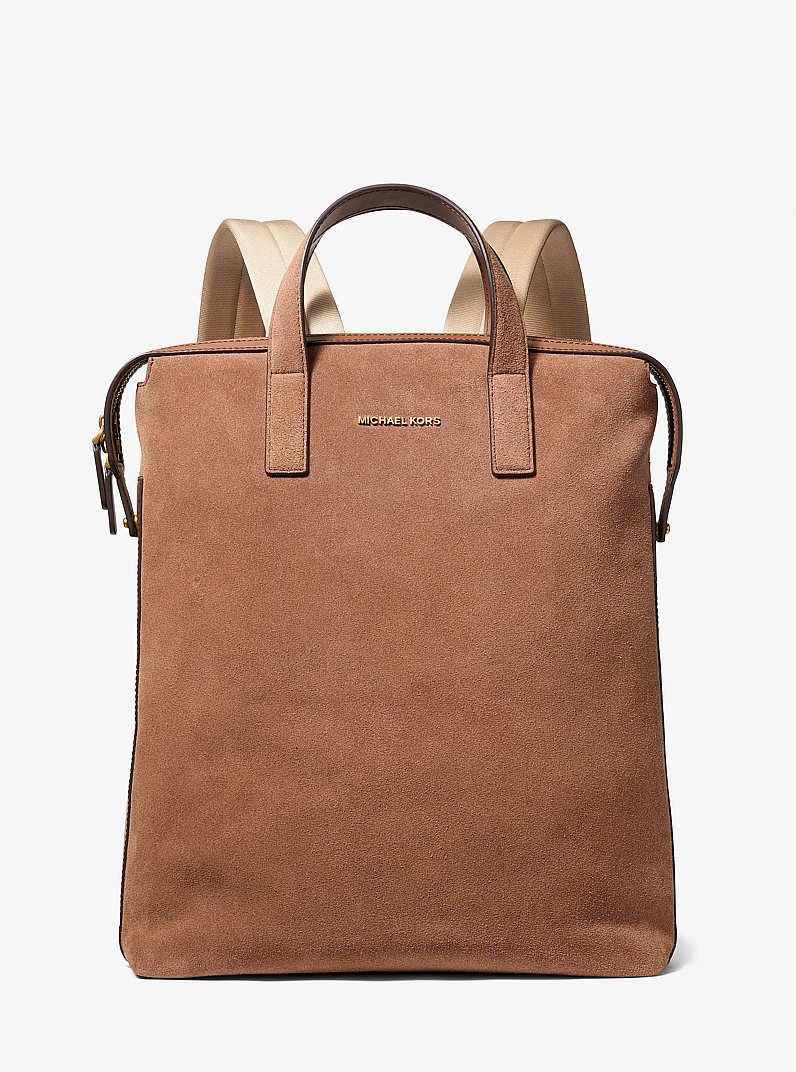 Nicholas Suede Convertible Backpack in LUGGAGE | Michael Kors