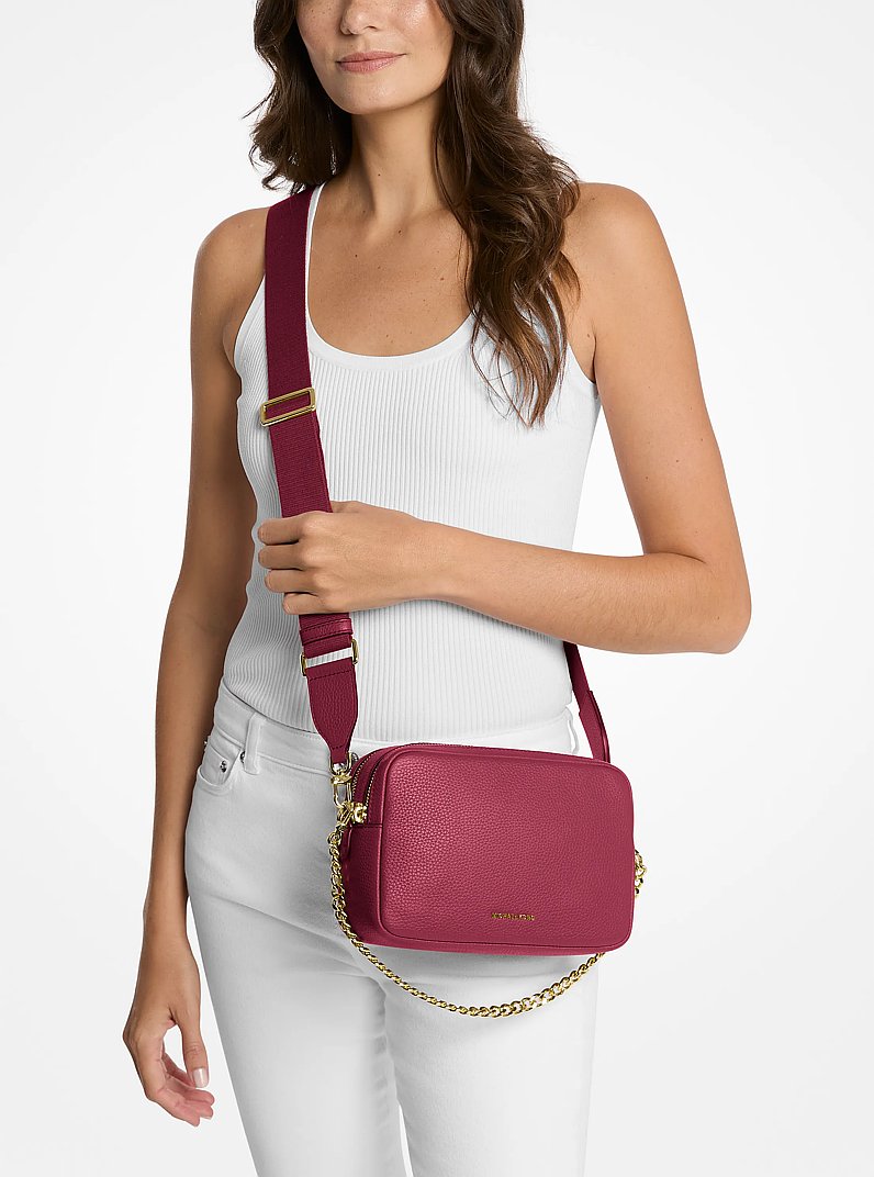 Bryant Medium Pebbled Leather Camera Crossbody Bag in MULBERRY | Michael Kors