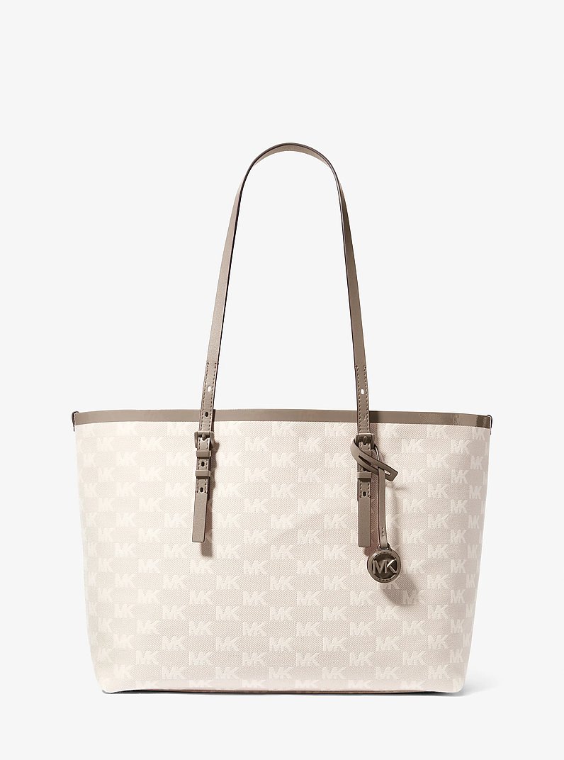Geantă tote Quinn mare din jacard cu logo și organizator in MESTEACĂN | Michael Kors