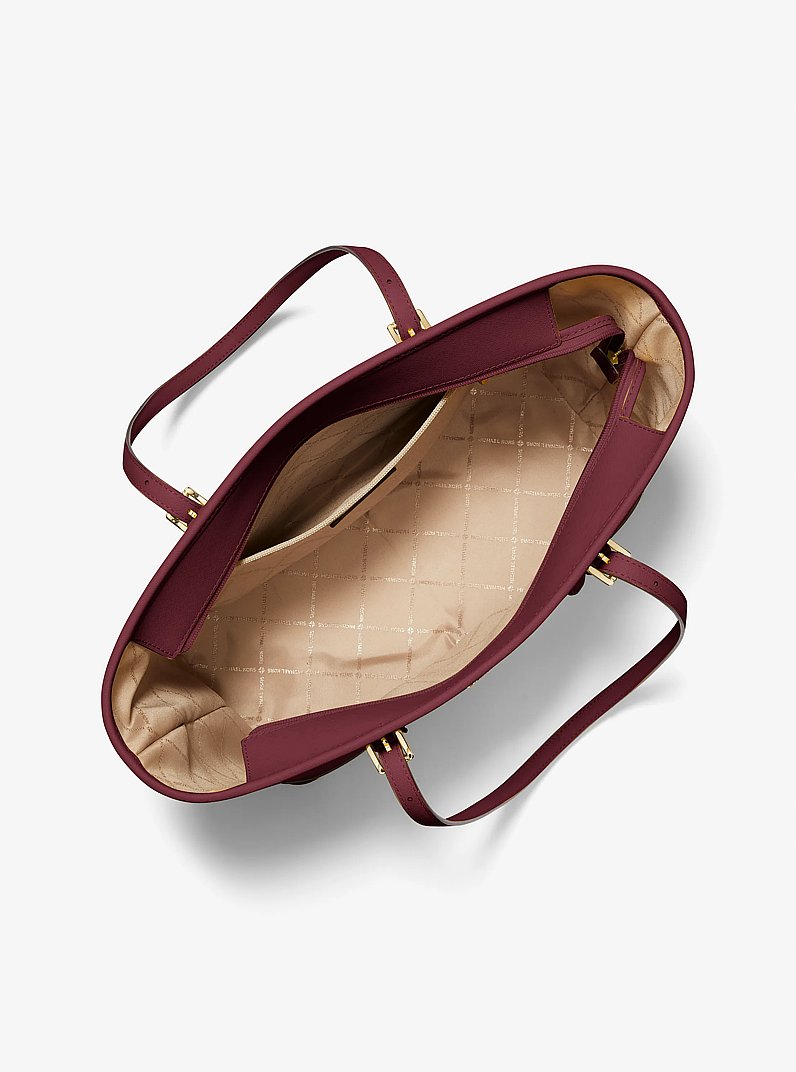 Jet Set Travel Large Saffiano Leather Tote Bag in OXBLOOD | Michael Kors