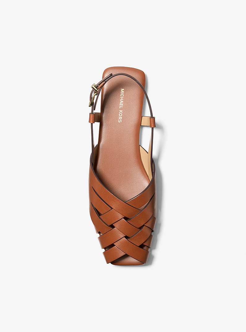 Sandale &agrave; bride arri&egrave;re Irene en cuir tiss&eacute; in LUGGAGE | Michael Kors
