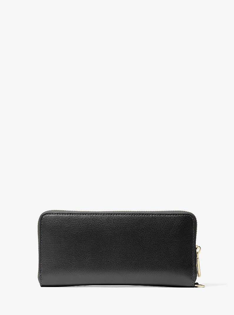 Jet Set Travel Large Leather Continental Wallet in BLACK | Michael Kors