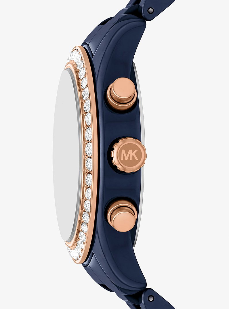 Lexington Pav&eacute; Blue-Tone Watch in NAVY | Michael Kors