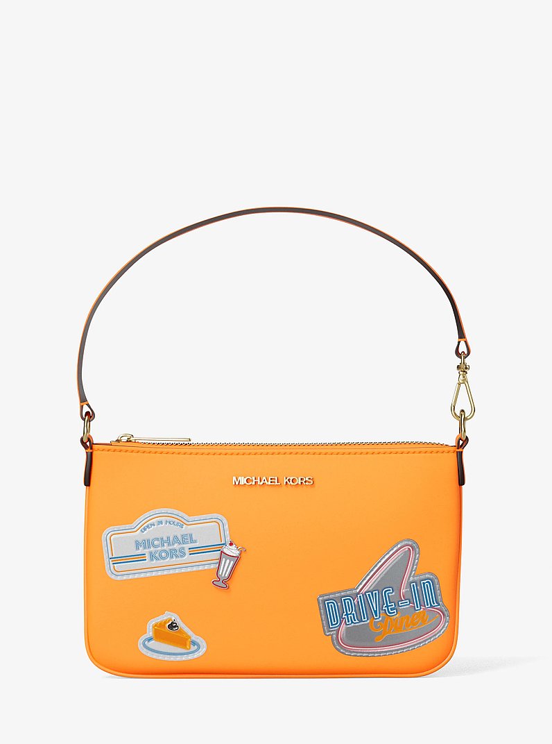 Petite pochette-bracelet convertible Jet Set &agrave; ornements in ORANGE POP | Michael Kors