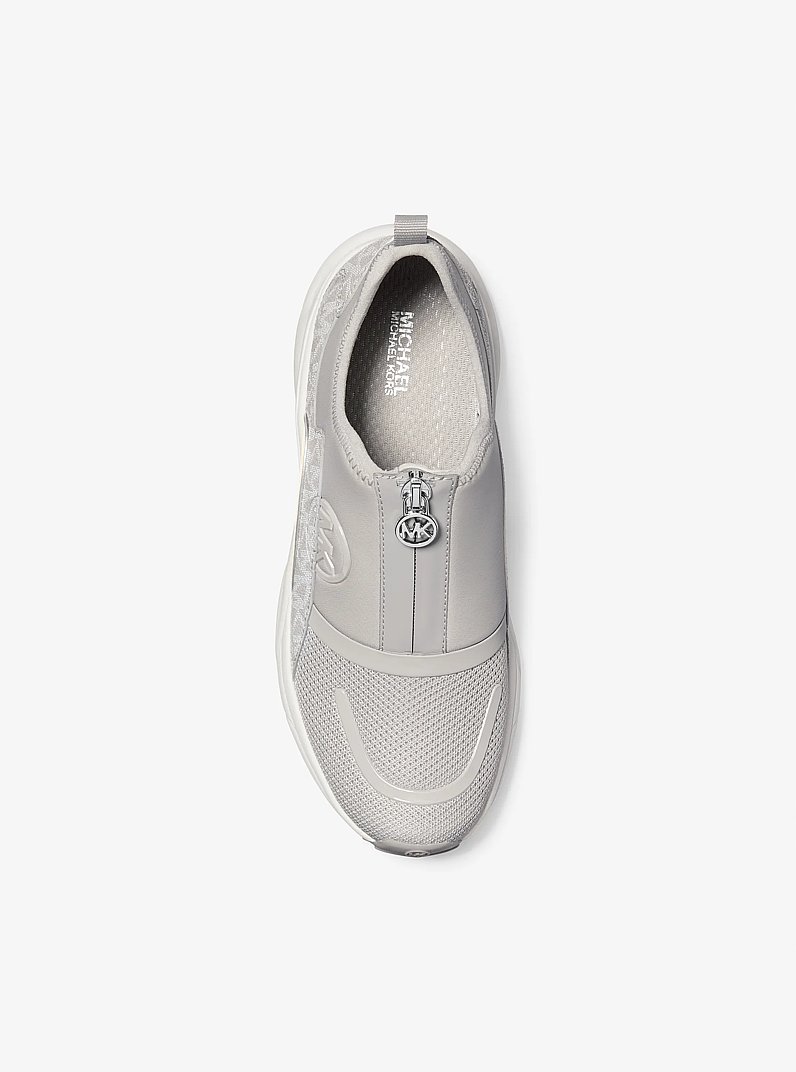 Sami Scuba and Signature Logo Zip-Up Trainer in QUARRY GREY MULTI | Michael Kors
