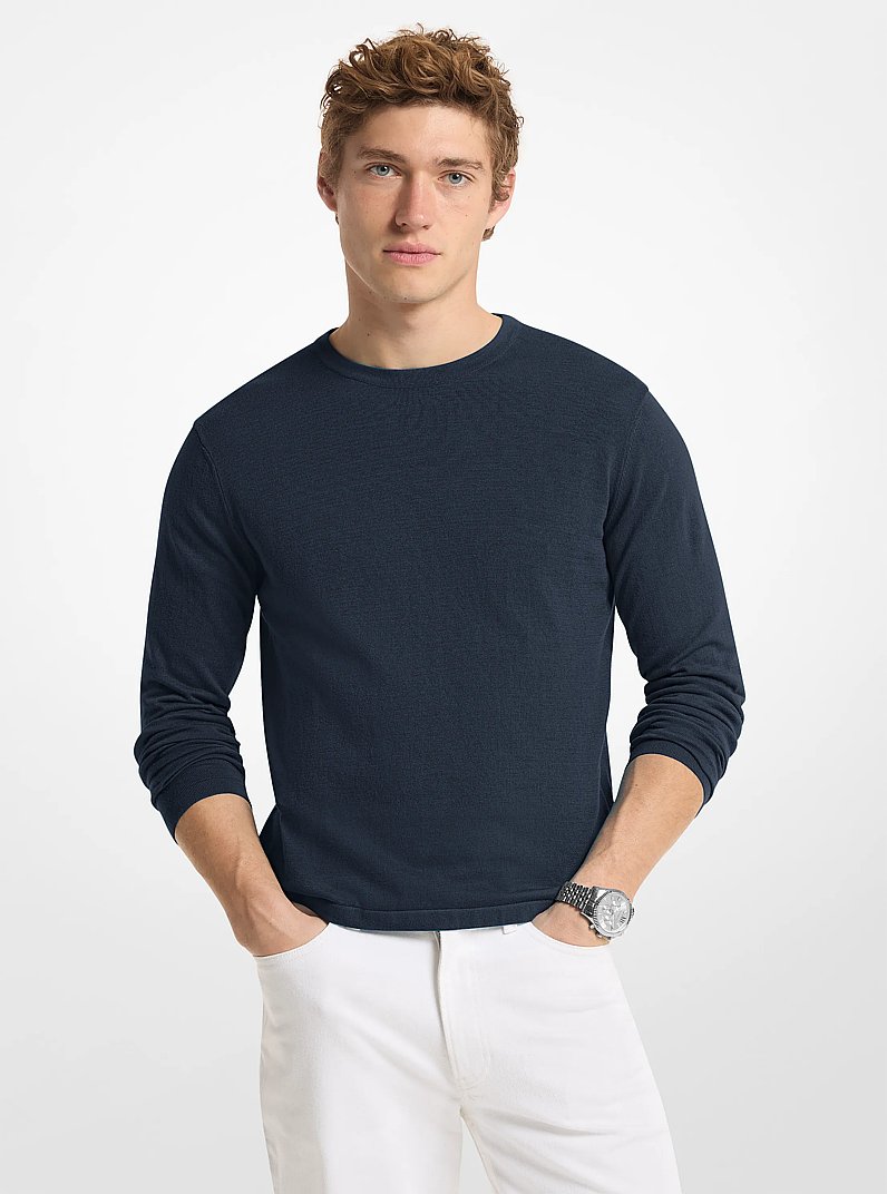 Pullover in jersey di cotone in NOTTE | Michael Kors