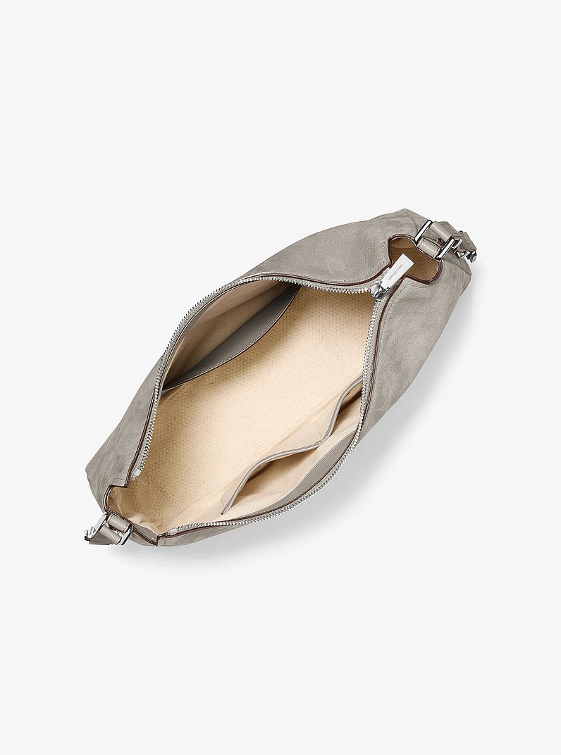 Bolso de hombro Nolita mediano de nobuck in GRIS PIEDRA | Michael Kors