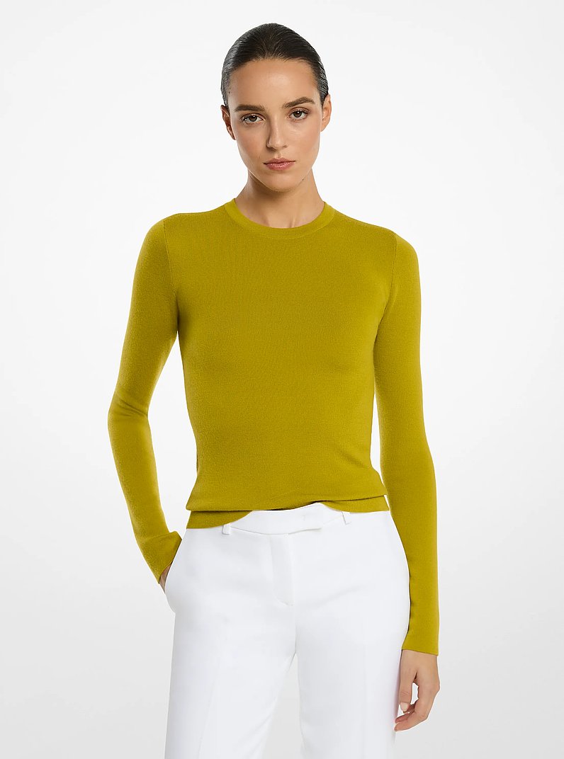 Camisa de manga larga de s&uacute;per cachemira in MUSGO | Michael Kors