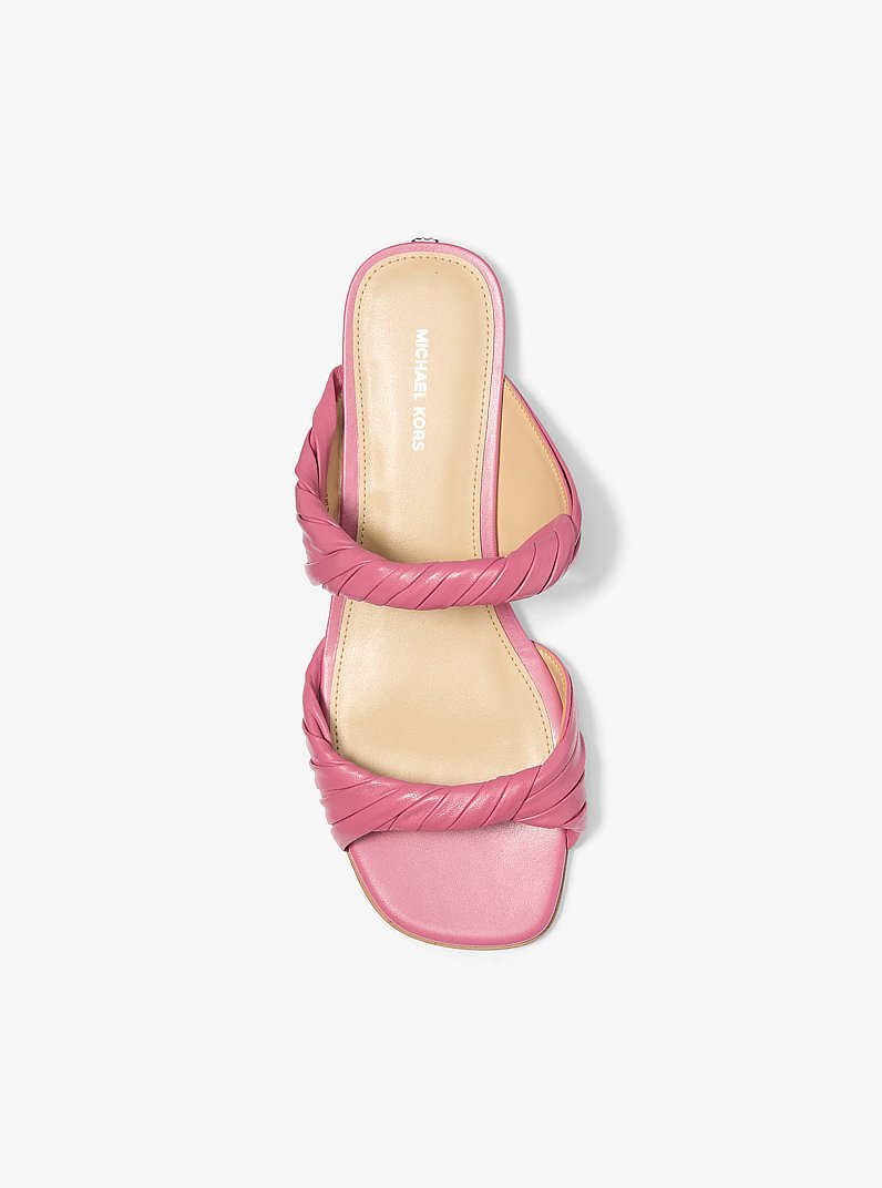 Kiana Leather Sandal in ROSEWOOD | Michael Kors