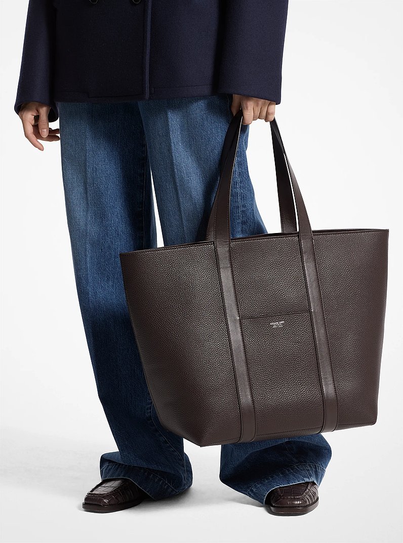 Sharon Medium Leather Tote Bag in CHOCOLATE | Michael Kors