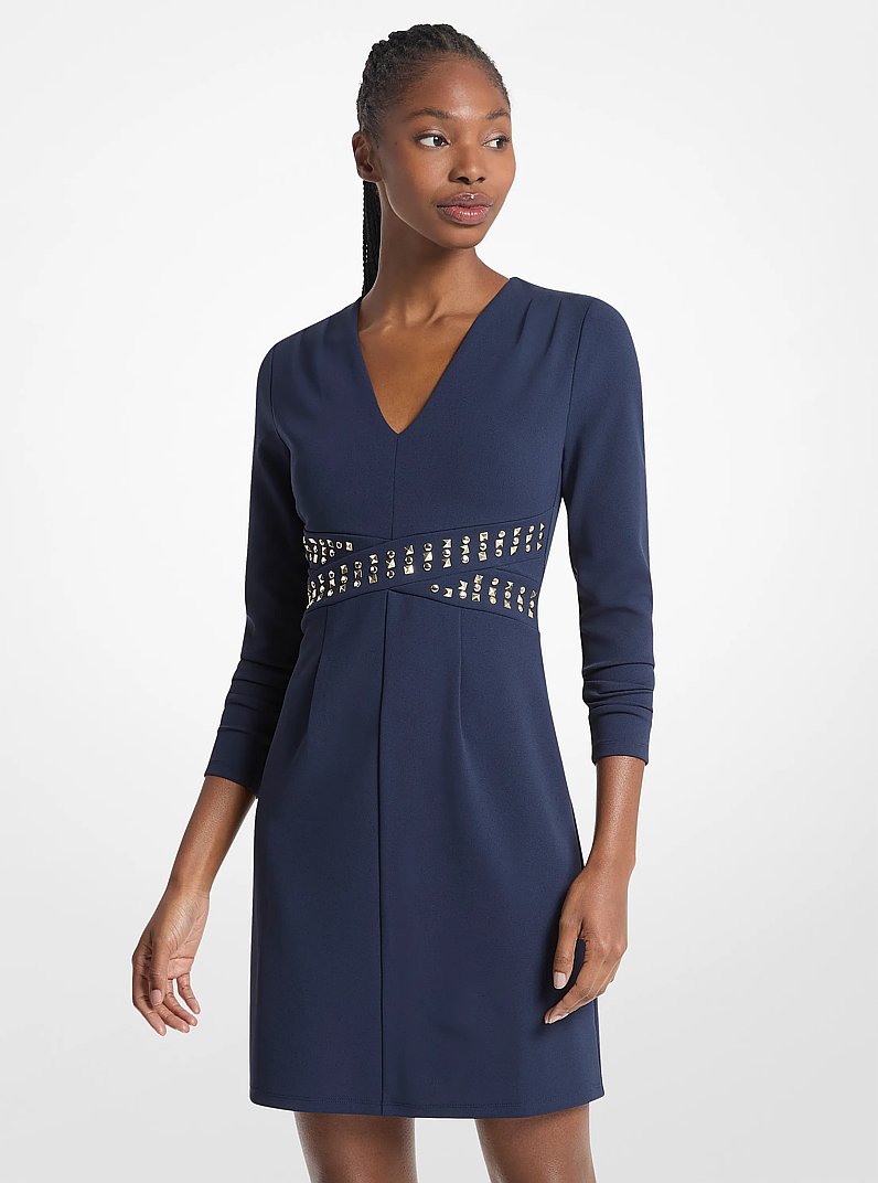 Studded Scuba Dress in MIDNIGHTBLUE | Michael Kors