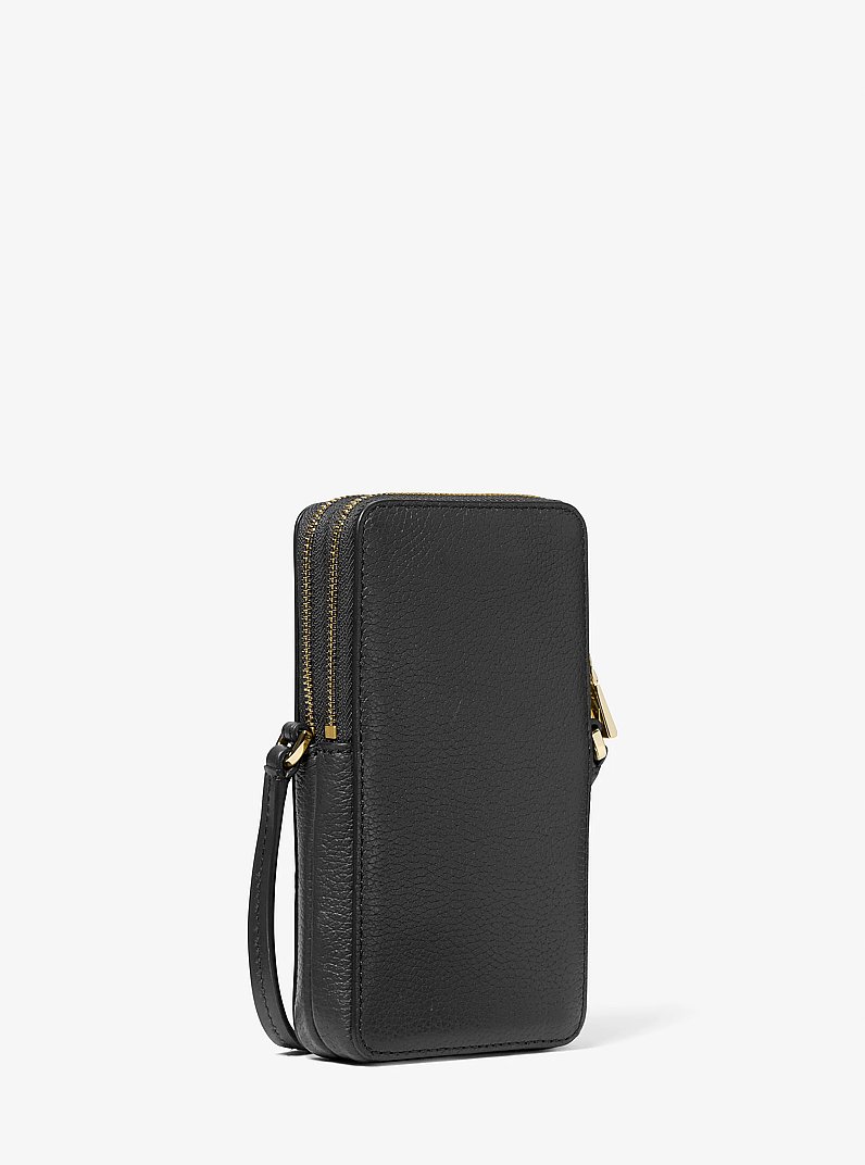 Jet Set Small Pebbled Leather Smartphone Crossbody Bag in BLACK | Michael Kors