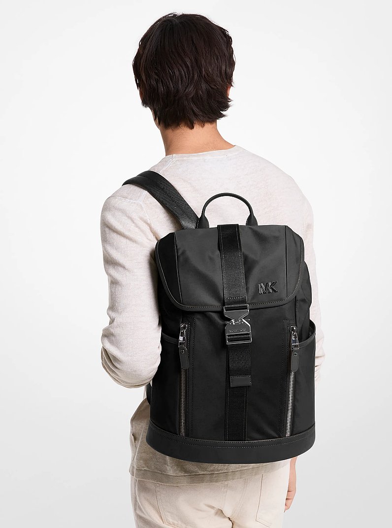 Eli Nylon Aviator Backpack in BLACK | Michael Kors