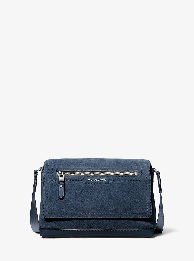 Hudson Small Suede Messenger Bag in LIGHT MIDNIGHT | Michael Kors