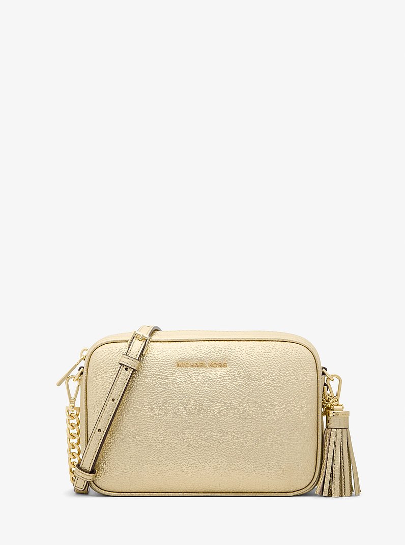 Ginny Metallic Leather Crossbody in PALE GOLD | Michael Kors