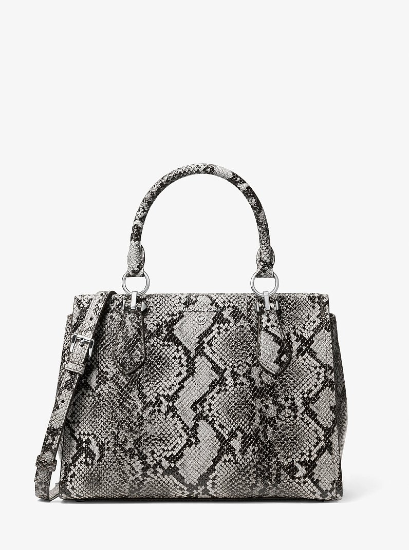 Borsa a mano Marilyn media in pelle stampa serpente