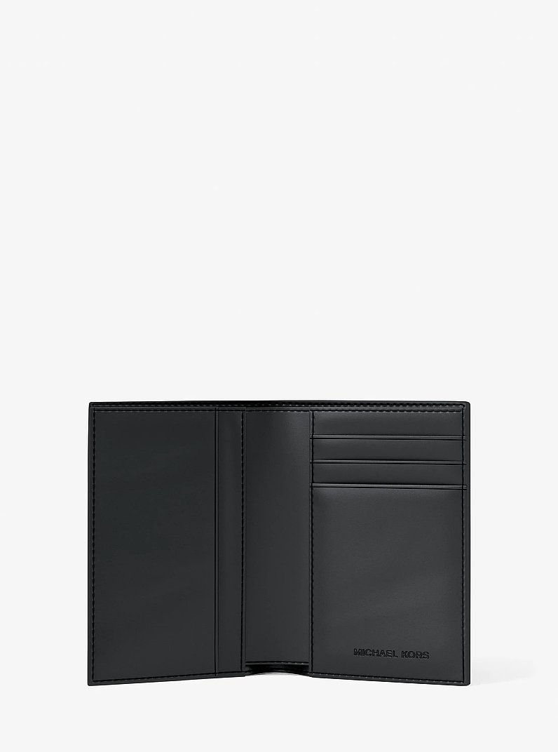 Hudson Signature Logo Folio Card Case  in BLACK | Michael Kors
