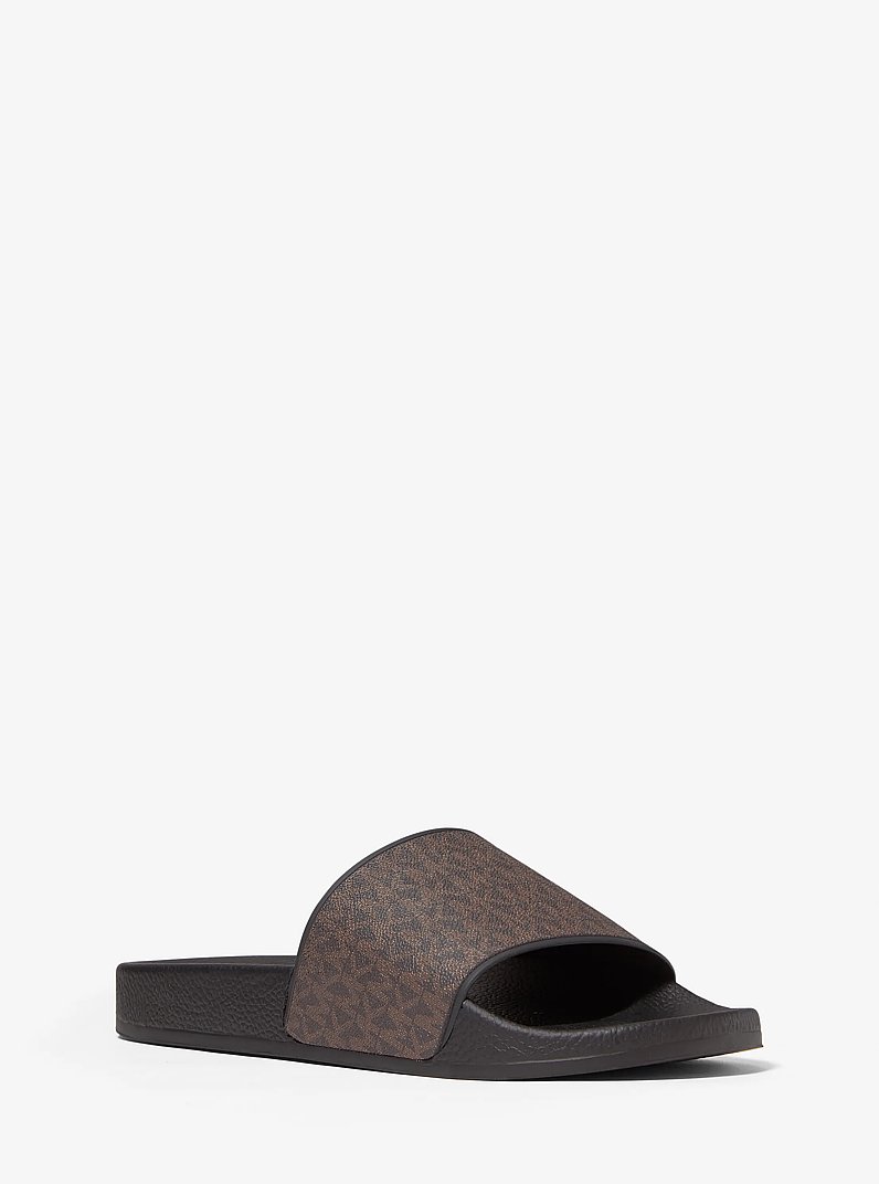Jake Logo Slide Sandal in BROWN/BLK | Michael Kors