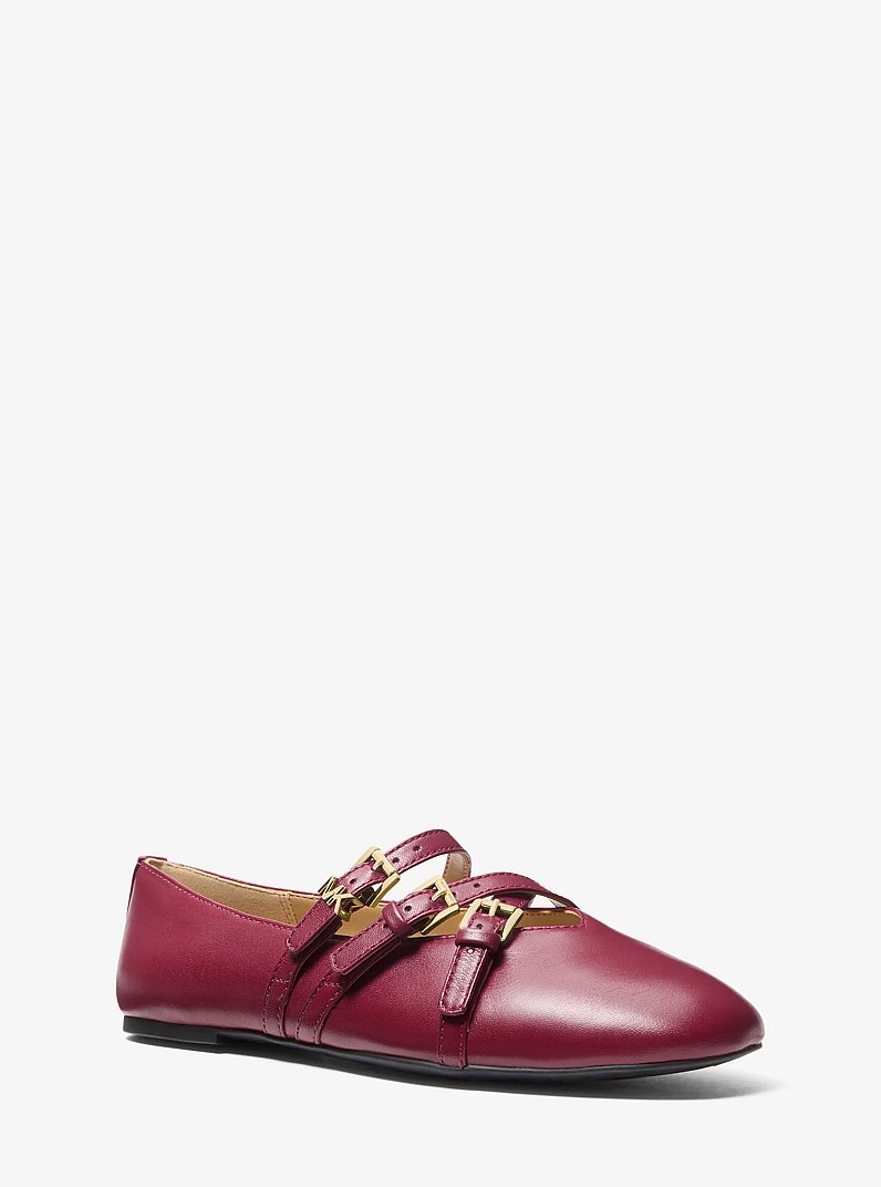 Indy Flex Leather Ballet Flat in MULBERRY | Michael Kors