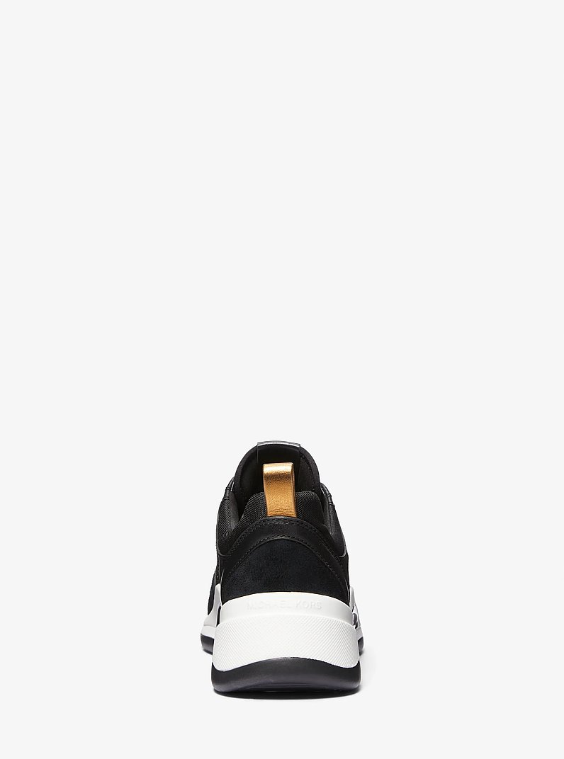 Zapatilla Orion de piel y malla de cadena brillante