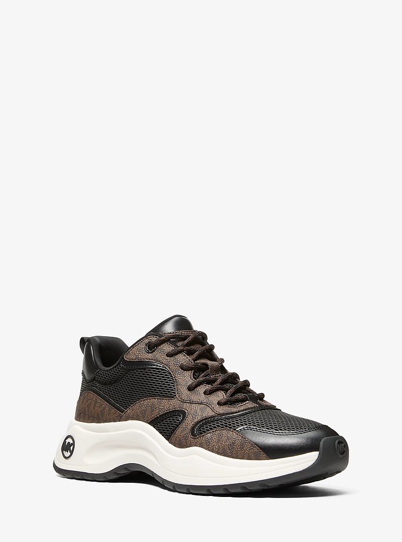 Levie Mixed-Media Trainer in BROWN MULTI | Michael Kors
