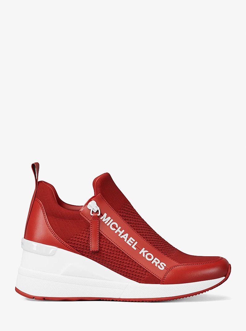 Willis Stretch Knit Trainer in CRIMSON | Michael Kors