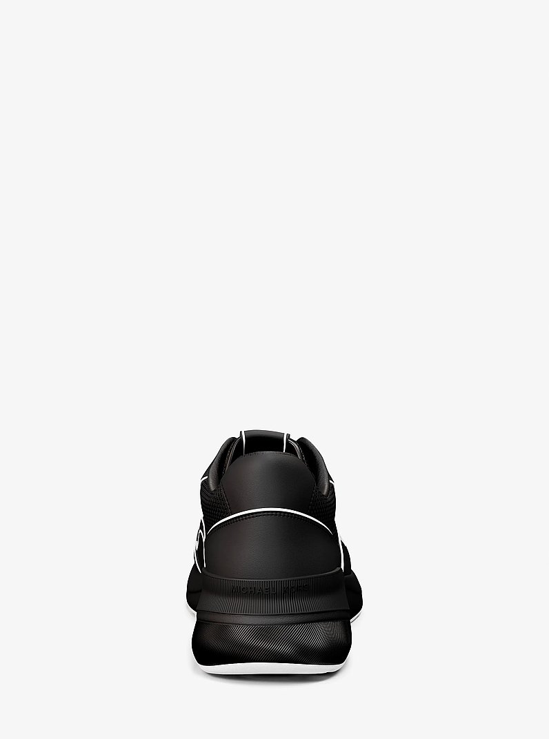 Trevor Leather and Mesh Trainer in BLACK/WHITE | Michael Kors