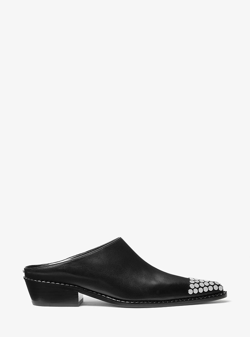 Mule Nash en cuir clout&eacute; in NOIR | Michael Kors