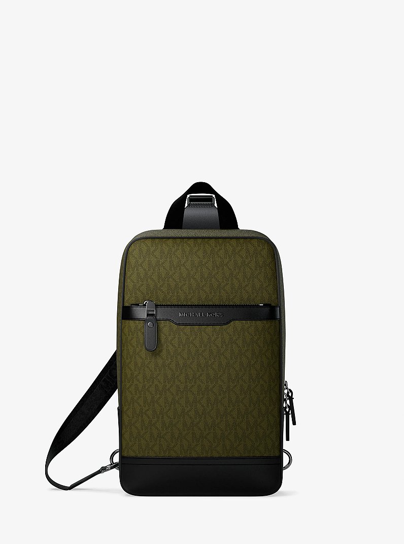 Hudson Signature Logo Travel Sling Pack in PISTACHIO | Michael Kors