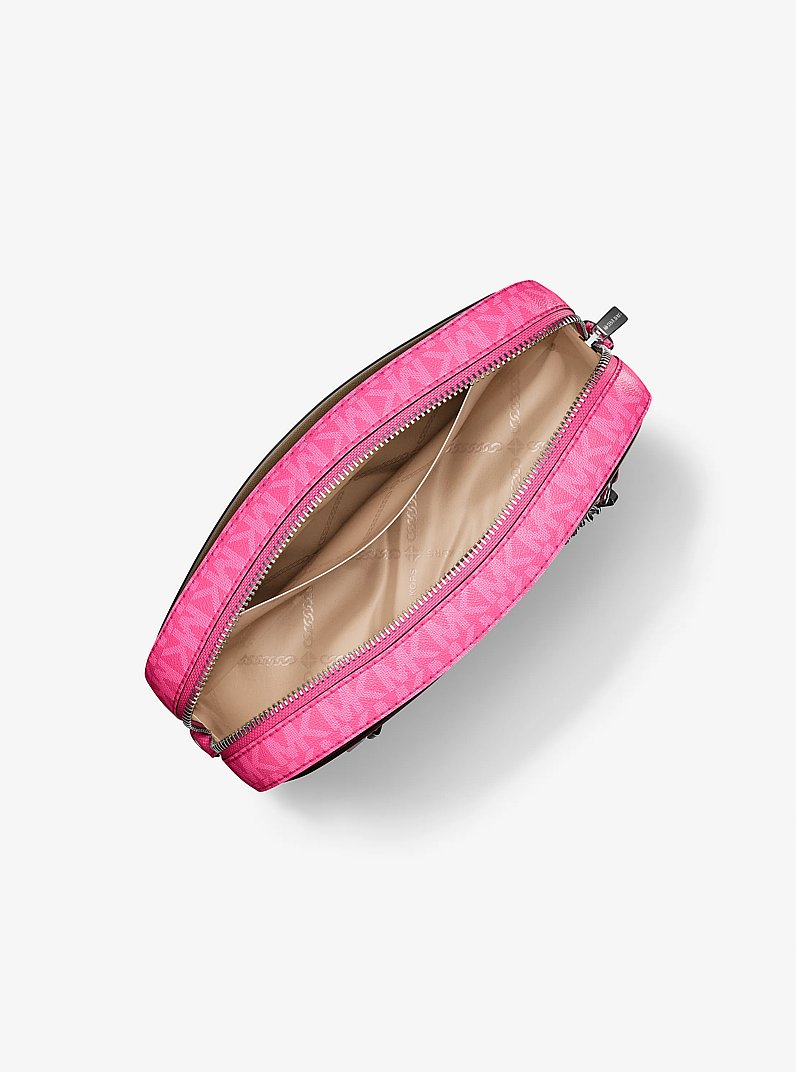 Jet Set Large Signature Logo Crossbody Bag in DRAGONFRUIT | Michael Kors