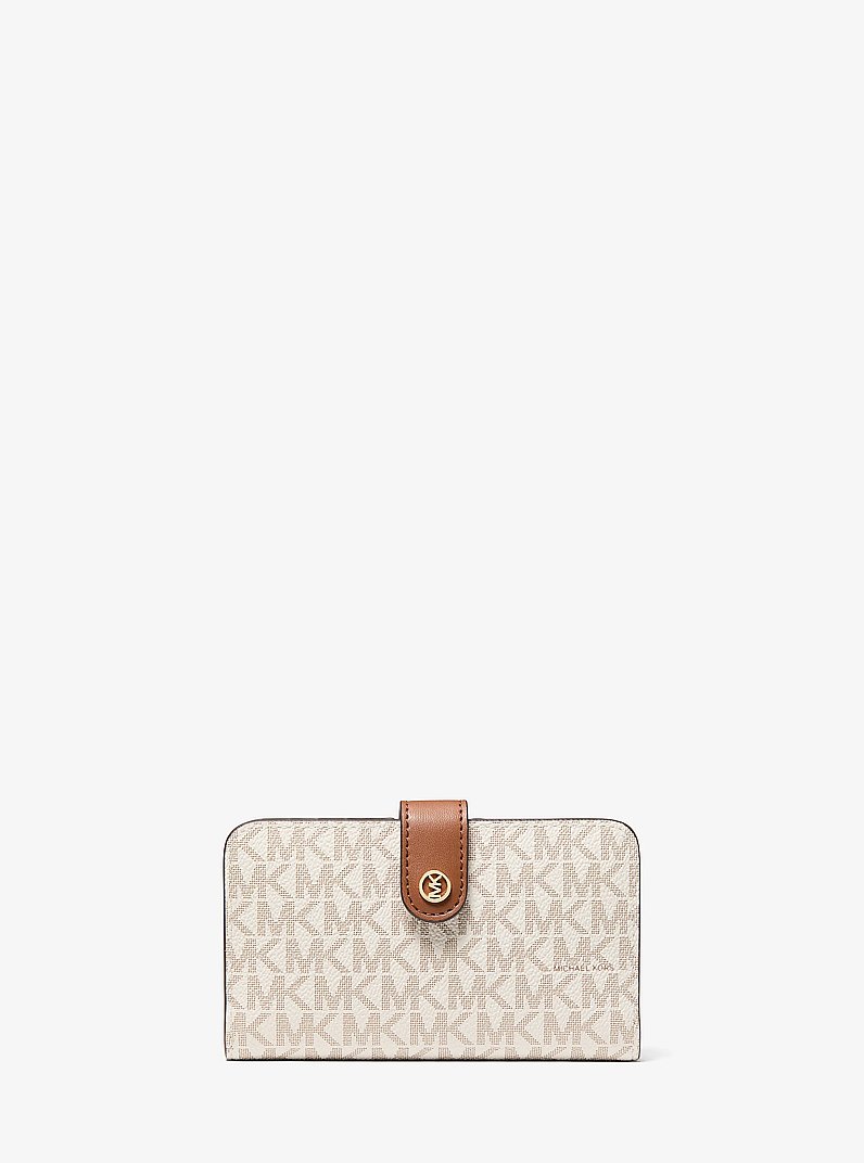 Jet Set Travel Medium Signature Logo Billfold Wallet in VANILLE | Michael Kors